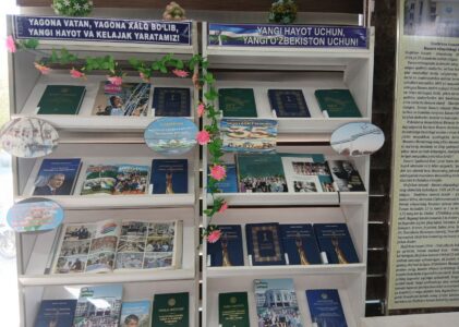 “Yagona vatan, yagona xalq bo’lib, yangi hayot va kelajak yaratamiz” nomli kitob-rasmli ko’rgazmasi tashkil etildi